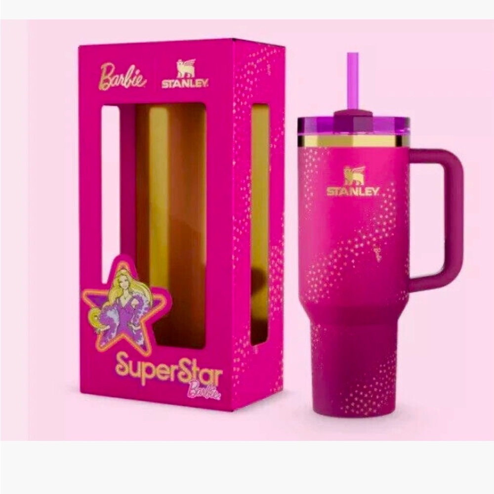 Barbie x Stanley 70s SUPERSTAR Tumbler 40 oz Quencher Limited Edition In…